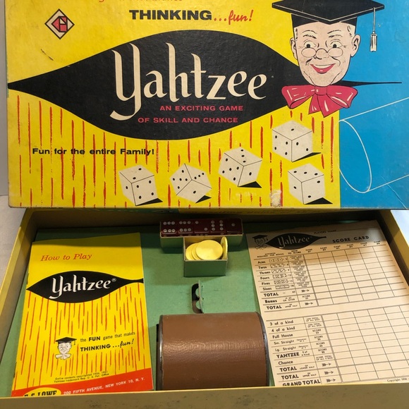 Vintage Yahtzee Game 1956, 1960 The Greeting Company Complete But No Orig Pencil - Picture 9 of 15